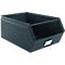 Schäfer Shop Select magazijnbak met open voorzijde, met draagbeugel, L 732 x B 459 x H 300 mm, 84 l, 180 kg, staal, RAL 5008 (grijsblauw)