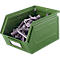 Schäfer Shop Select magazijnemmer met open voorzijde, staal, L 238 x B 149 x H 128 mm, 3,5 l, 8 kg, RAL 6011 (resada groen)