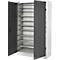 Schäfer Shop Select Magazinschrank, 10 Fachböden, ohne Ausstattung, B 1200 x T 500 x H 1935 mm, Stahl, lichtgrau/anthrazitgrau