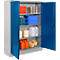 Schäfer Shop Select materiaalkast MSI 16412, B 1200 x D 400 x H 1535 mm, 3 etages, staal, alu wit RAL 9006/gentiaan blauw RAL 5010