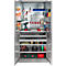 Schäfer Shop Select Materiaalkast MSI 2409, met geperforeerde roosterwanden op halve hoogte, met 3 legborden &amp; 2 laden, B 950 x D 400 x H 1935 mm, wit aluminium