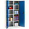 Schäfer Shop Select Material Cupboard MS 2512, con 8 estantes, An. 1200 x Pr. 500 x Al. 1935 mm, gris claro/azul marino