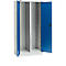 Schäfer Shop Select Materialschrank MS 2509, mit Mittelwand, Leergehäuse, B 950 x T 500 x H 1935 mm, Feinblech, weissaluminium/enzianblau