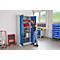 Schäfer Shop Select Materialschrank MSI 2509, 5 OH, 4 Zwischenböden, Zylinderschloss, B 950 x T 500 x H 1935 mm, lichtgrau RAL 7035/enzianblau RAL 5010