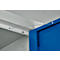 Schäfer Shop Select Materialschrank MSI 2509, 5 OH, 4 Zwischenböden, Zylinderschloss, B 950 x T 500 x H 1935 mm, weißaluminium RAL 9006/enzianblau RAL 5010