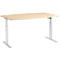 Schäfer Shop Select Mesa de reuniones ERGO-T, pata en T, forma de barca, ajustable en altura eléctr. 1 nivel, An 2000 x Al 725-1195 mm, acabado en arce 