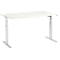 Schäfer Shop Select Mesa de reuniones ERGO-T, pata en T, forma de barca, ajustable en altura eléctr. 2 niveles, An 2000 x Al 645-1305 mm, blanco 