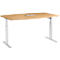 Schäfer Shop Select Mesa de reuniones ERGO-T, pata en T, forma de barca, módulo de conexiones, ajustable en altura eléctr. 1 nivel, An 2000x Al 718-1188 mm, haya 