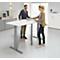 Schäfer Shop Select Mesa de reuniones ERGO-T, pata en T, forma de barca, módulo de conexiones, ajustable en altura eléctr. 2 niveles, An 2000 x Al 645-1305 mm, blanco 