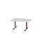 Schäfer Shop Select Mesa de reuniones Planova, forma de tonel, 1400 x 800/1000 mm, gris luminoso, molduras decorativas burdeos violeta 