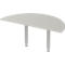 Schäfer Shop Select Mesa extensible PLANOVA ERGOSTYLE, 1/2 círculo, aluminio gris claro/blanco