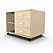 Schäfer Shop Select Mobiles Sideboard, Regal + 3 Schübe + Utensilienschub, B 800, anstellbar rechts, Ahorn