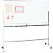 Schäfer Shop Select Mobiles Whiteboard, weiß lackiert, drehbare Tafel, 4 Lenkrollen, 1200 x 1800 mm