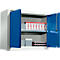 Schäfer Shop Select MS 750 wandkast, tweedeurs, met tussenlegbord, B 750 x D 320 x H 600 mm, staal, lichtgrijs/enzisch blauw