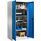Schäfer Shop Select MSI 2509 opbergkast, 5 OH, 4 tussenlegborden, cilinderslot, B 950 x D 500 x H 1935 mm, alu wit RAL 9006/gentiaan blauw RAL 5010