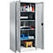Schäfer Shop Select MSI 2509 opbergkast, 5 OH, 4 tussenlegborden, cilinderslot, B 950 x D 500 x H 1935 mm, wit aluminium RAL 9006/wit aluminium RAL 9006