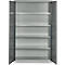 Schäfer Shop Select MSI 2512 opbergkast, 5 ordnerhoogtes, 4 tussenlegborden, cilinderslot, B 1200 x D 500 x H 1935 mm, lichtgrijs/antracietgrijs