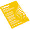 Yellow OHP film pack with white text. It says: "OHP-Folien", "Transparencies", "Overheadsheets".