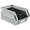 Schäfer Shop Select opbergbox met open voorkant, 0,9 l, 2,5 kg, L 163 x B 102 x H 75 mm, staal, gegalvaniseerd