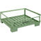 Schäfer Shop Select Palette grillagée, avec paroi rabattable, L 1240 x P 835 x H 420 mm, vert réséda RAL 6011, jusqu'à 1000 kg