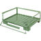 Schäfer Shop Select Palette grillagée, avec paroi rabattable, L 1240 x P 835 x H 420 mm, vert réséda RAL 6011, jusqu'à 1000 kg