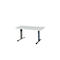 Schäfer Shop Select Planova vergadertafel, rechthoekig, 1400 x 800 mm, lichtgrijs, accentlijsten gentiaanblauw 