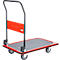 Schäfer Shop Select Plattformwagen 210B, faltbar, Stahl pulverbeschichtet, PUR-Räder, B 615 x T 880 x H 1000 mm, bis 370 kg, schwarz/rot