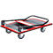 Schäfer Shop Select Plattformwagen 210B, faltbar, Stahl pulverbeschichtet, PUR-Räder, B 615 x T 880 x H 1000 mm, bis 370 kg, schwarz/rot