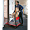 Schäfer Shop Select Plattformwagen 210B, faltbar, Stahl pulverbeschichtet, PUR-Räder, B 615 x T 880 x H 1000 mm, bis 370 kg, schwarz/rot