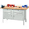 Schäfer Shop Select PWi 150-0 banco de trabajo tipo caja, tablero de fibras de densidad media (MDF), hasta 750 kg, An 1500 x Pr 680 x Al 838 mm, gris claro