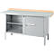 Schäfer Shop Select PWi 150-1 box-type werkbank, beuken multiplex blad, met stalen afdekking, tot 750 kg, B 1500 x D 700 x H 840 mm, blank aluminium