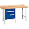 Schäfer Shop Select PWi 150-2 combinatiewerkbank, beuken multiplex blad, tot 750 kg, B 1500 x D 700 x H 840 mm, gentiaanblauw