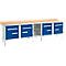 Schäfer Shop Select PWi 300-0, beuken multiplexplaat, met stalen rand, tot 750 kg, B 3000 x D 700 x H 840 mm, gentiaanblauw