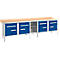 Schäfer Shop Select PWi 300-0, beuken multiplexplaat, met stalen rand, tot 750 kg, B 3000 x D 700 x H 840 mm, gentiaanblauw