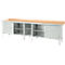Schäfer Shop Select PWi 300-1 box-type werkbank, beuken multiplex blad, met stalen rand, tot 750 kg, B 3000 x D 700 x H 840 mm, lichtgrijs
