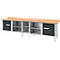 Schäfer Shop Select PWi 300-1, MDF, tot 750 kg, B 3000 x D 680 x H 838 mm, antraciet/wit aluminium. 