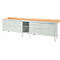 Schäfer Shop Select PWi 300-2 werkbank in kastuitvoering, beuken multiplexplaat, met stalen rand, tot 750 kg, B 3000 x D 700 x H 840 mm, lichtgrijs