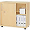 Schäfer Shop Select Rangement à portes coulissantes, bois, 2 étagères, L 800 mm x P 421 x H 750 mm, bois d'érable