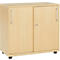 Schäfer Shop Select Rangement à portes coulissantes, bois, 2 étagères, L 800 mm x P 421 x H 750 mm, bois d'érable
