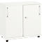 Schäfer Shop Select Rangement à portes coulissantes, bois, 2 tablettes, L 800 mm x P 421 x H 750 mm, blanc