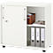 Schäfer Shop Select Rangement à portes coulissantes, bois, 2 tablettes, L 800 mm x P 421 x H 750 mm, blanc