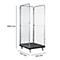 Schäfer Shop Select Rollbox ADB BASICline, 3 côtés, sans étagère intermédiaire, jusqu'à 500 kg, roues pivotantes &amp; fixes, L 724 x l 815 x H 1800 mm, acier &amp; PEHD recyclé