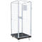 Schäfer Shop Select Rollbox ADB BASICline, 4 côtés, avec porte, sans étagère intermédiaire, jusqu'à 500 kg, roues pivotantes &amp; fixes, L 724 x l 815 x H 1800 mm, acier &amp; PEHD recyclé