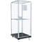 Schäfer Shop Select Rollbox ADB BASICline, 5 faces, avec porte &amp; 1 étagère fixe, jusqu'à 500 kg, roues pivotantes &amp; fixes, L 724 x l 815 x H 1810 mm, acier &amp; PEHD recyclé