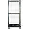 Schäfer Shop Select Rollbox ADB BASICline, 5 faces, avec porte &amp; 1 étagère fixe, jusqu'à 500 kg, roues pivotantes &amp; fixes, L 724 x l 815 x H 1810 mm, acier &amp; PEHD recyclé