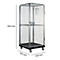 Schäfer Shop Select Rollbox ADB BASICline, 5 faces, avec porte &amp; 1 étagère fixe, jusqu'à 500 kg, roues pivotantes &amp; fixes, L 724 x l 815 x H 1810 mm, acier &amp; PEHD recyclé