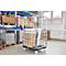 Schäfer Shop Select Rollbox BASICline, 4 côtés, avec porte avant en 2 parties, jusqu'à 500 kg, roues pivotantes &amp; fixes, L 724 x l 845 x H 1530 mm, acier &amp; PEHD recyclé