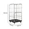 Schäfer Shop Select Rollbox BASICline, 4 côtés, avec porte avant en 2 parties, jusqu'à 500 kg, roues pivotantes &amp; fixes, L 724 x l 845 x H 1530 mm, acier &amp; PEHD recyclé