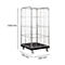 Schäfer Shop Select Rollbox BASICline, 4-seitig, mit 1-teiliger Vorderwandtür, bis 500 kg, Lenk- & Bockrollen, L 724 x B 845 x H 1530 mm, Stahl & Recycling-HDPE