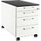 Schäfer Shop Select Rollcontainer 1233, 3 Schübe & 1 Utensilienauszug, Griff eckig, weiß/graphit